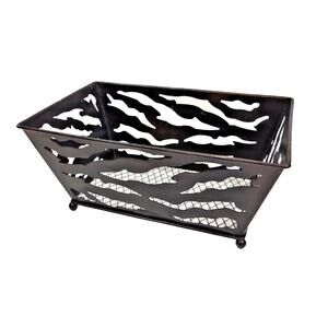 VTG Perfume Gift Basket Vanity Storage Bronzed Metal Cut Outs Ornate Regency 9"